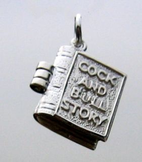  Welded Bliss Sterling 925 Silver Charm, Cock and Bull Book Opening