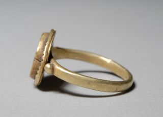 Ancient Roman Gold Cock & Cornucopia Haematite Intaglio Ring
