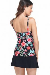 Coco Reef Embellished Floral Skirted Tankini Swimsuit 38C Cup L Large