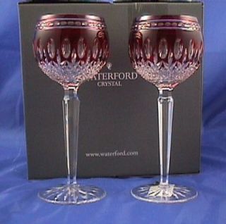 Waterford Clarendon Ruby Red Wine Hock Glasses