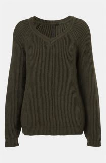 Topshop Boutique Ribbed V Neck Sweater