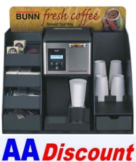 New Bunn Coffee Brew Station Condiment Holder w Header