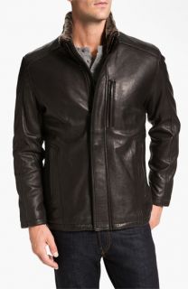 Marc New York by Andrew Marc Noah Leather Jacket with Genuine Shearling Trim