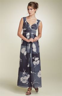 Adrianna Papell Floral Silk Maxi Dress