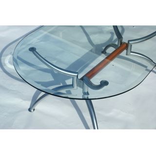 55 scandinavian oval steel glass coffee table tubular steel and wood