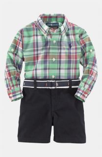 Ralph Lauren Plaid Shirt & Shorts (Infant)