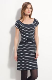 Nanette Lepore First Place Fitted Satin Polka Dot Dress