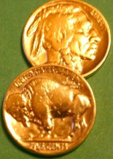 GOLD BUFFALO Nickel Bison Indian Coin Old Antique USA Bison Native