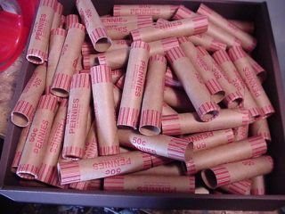 100 Preformed Crimpted Coin Wrappers Tubes for Penny D