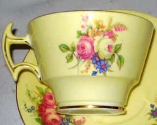 Collingwood Rose Yellow Antique Tea Cup and Saucer