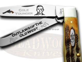 Case XX Cole Younger 1 600 Outlaw Trapper Pocket Knives