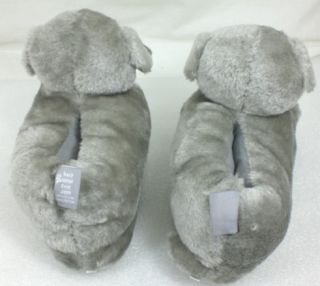 Happy Feet Animal Feet Gray Dog Slippers Size x Large