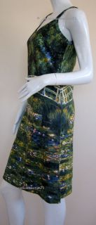 Monet Water Lily Pond New Hand Printed Art Dress s 4 6
