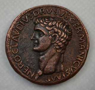  historical replica of roman ae sestertius of nero claudius drusus
