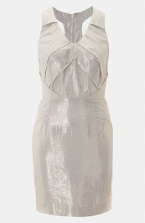 Topshop Origami Metallic Jacquard Dress