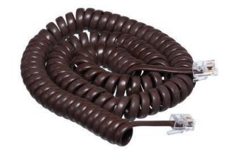 New Brown Coiled Curly Handset Cord 12 ft Phone Cord