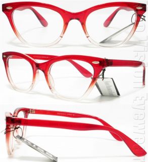  Wayfarer Sun Glasses Vintage Style Clear Lenses Clear Red K04C