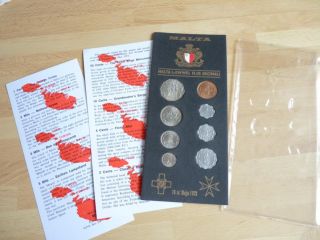 wonderful 8 coin set of uncirculated coins from Malta, complete with