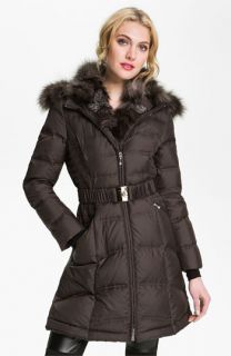 Dawn Levy Down Coat with Genuine Fox Fur Trim