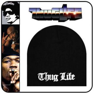 New Compton Thug Life Beanie Hat Cap Black 6 Ski Skull