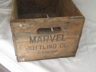  Beverage Wood Shipping Crate Box Marvel Bottling Cleve Ohio Old