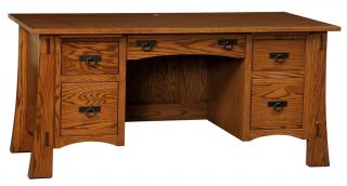 Amish Oak Computer Desk Executive Writing Solid Wood Office Furniture