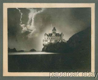 Cliff House San Francisco with Lightning at Night Photograph CA 1900