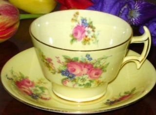 Collingwood Rose Yellow Antique Tea Cup and Saucer