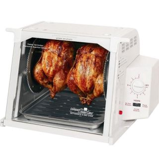 Ronco Showtime White Compact Rotisserie Oven BBQ w 3 Hour Automatic