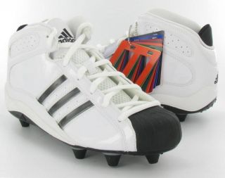 Adidas Pro Color Mid D Football Cleat White Silver Mens New $80