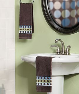 Home Bathroom Blue Brown Dot Pin Collection Towel Set