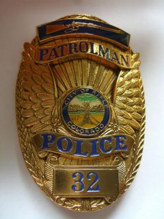 Obsolete Badge Colorado City of Rifle Police Patrolman