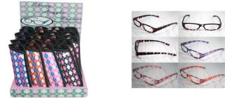  Plastic Color Reading Glasses with Pouch