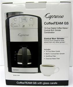  464 Coffee Team GS 10 Cup Digital Coffee W/ Conical Burr Grinder