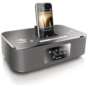 Philips DC290 37 Docking Clock Radio for iPod iPhone Aluminium