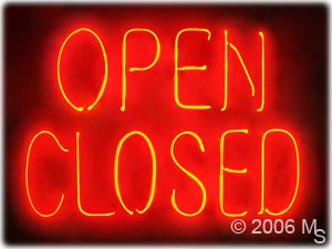 Open Closed Neon Sign 20x15 Size Real Neon Free SHIP