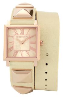 Vince Camuto Double Wrap Leather Strap Watch, 27mm