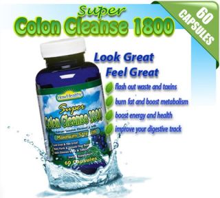 Super Colon Cleanse 1800 Body Cleansing Detox Weight Loss Pills Diet