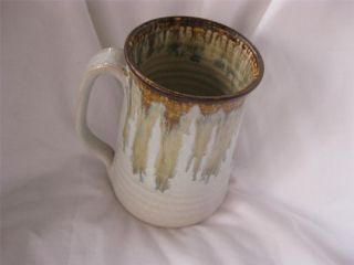 Handcrafted Pottery Drip Glaze Tall Large 18oz Coffee Mug Artist