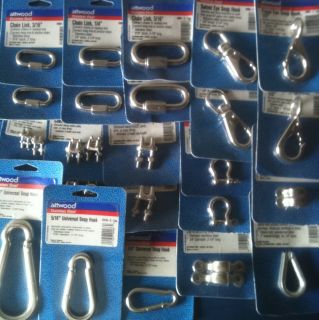 24 PC Stainless Marine Hardware Snap Clevis Shackel Etc