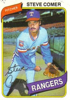 Topps 1980 Texas Rangers  Steve Comer 