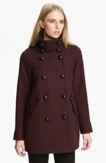 Burberry Brit Double Breasted Wool Blend Coat