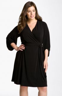 Donna Ricco Faux Wrap Jersey Dress (Plus)