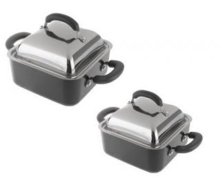 CooksEssentials Porcelain Enamel 4 pc. Square Covered Casserole Set 