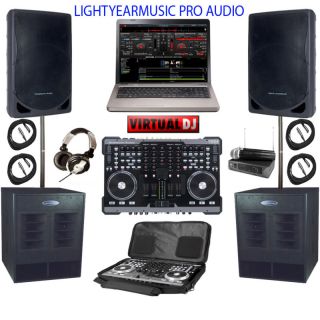 VIRTUAL DJ AMERICAN DJ VMS4 CLUB SOUND SYSTEM SPEAKER & SUBS DIGITAL