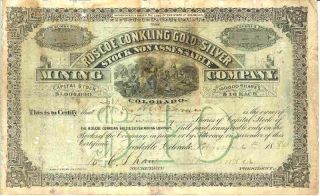 1880 Roscoe Conkling Gold Silver Mining Stock RARE