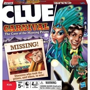 Clue Carnival Family Board Game The Case of Missing Prizes New Play