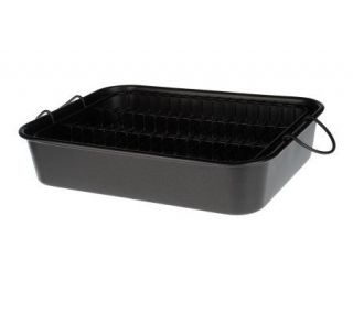 13 x 10 Nonstick Roasting Pan with Grease Away Rack —