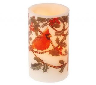 CandleImpressio 6 Tubular Cardinal or ChickadeeCandle with Timer