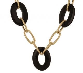 Arte dOro 18 Necklace with Onyx Stations, 18KGold, 13.5g —